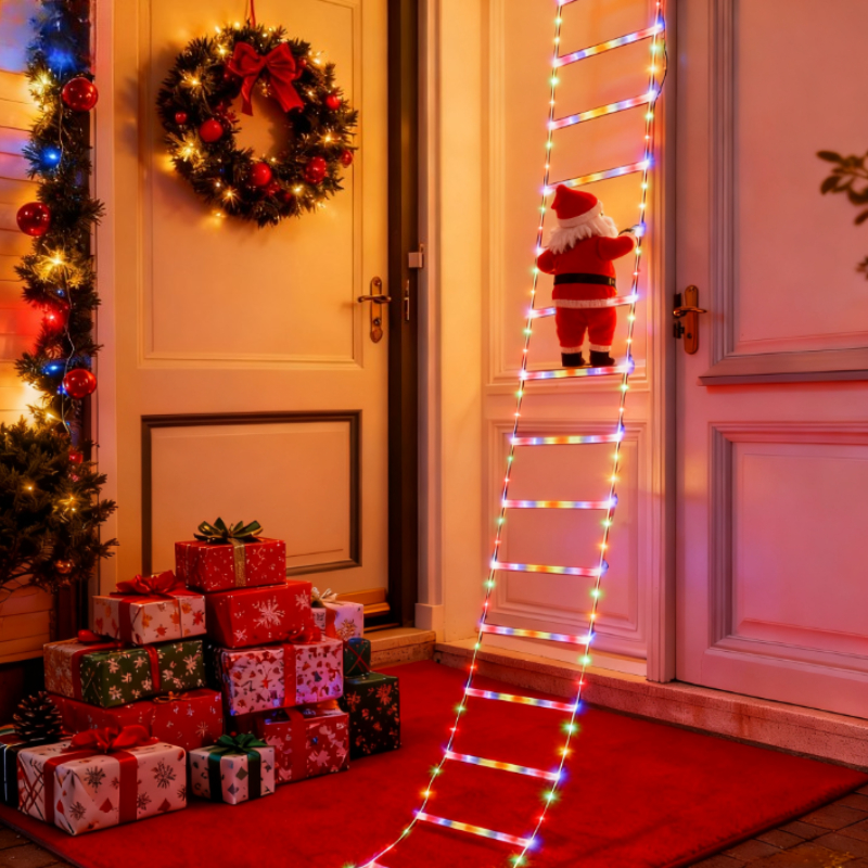 3 м Рождественские гирлянды Санта-Клаус восходящая лестница для рождественской елки Гостиная Спальня Окно Фестиваль Вечеринка Атмосфера Декор