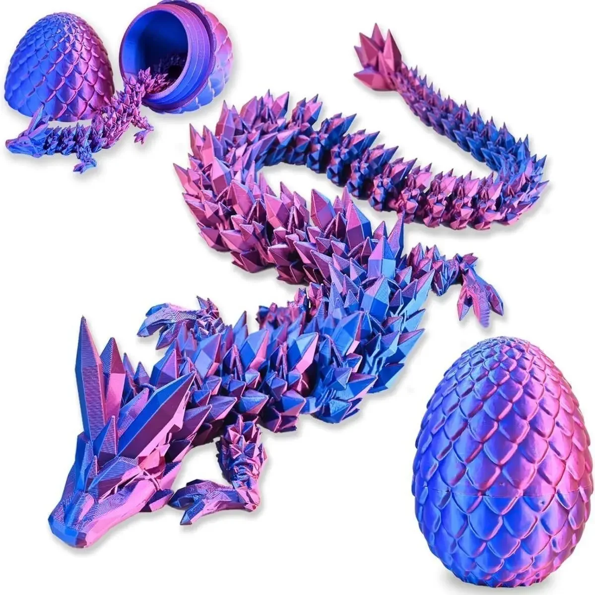 Creative Decompression Dragon Egg Chameleon Pendulum 3D Printing Complete Set of Gifts Colorful Set Toys Colorful Decoration