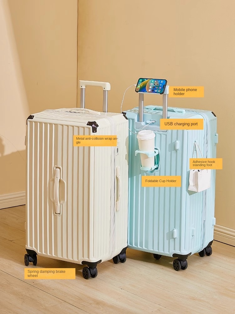 Caso de carrinho de cinco rodas 26/28/30/34/36/38/40/50 polegadas bagagem de grande capacidade mudo mala de combinação de roda universal