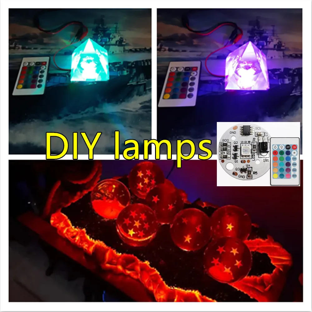 Scheda luci LED a bassa tensione 5V Scheda lampada RGB a colori 3W Sorgente sfumata colorata IR Interruttore remoto wireless a 24 tasti Controllo on/off