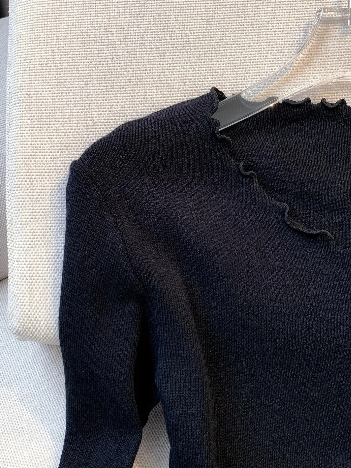 สีดํา/สีขาวผักกาดหอม Trim Bowknot เสื้อกันหนาว Y2K เสื้อลําลองแขนยาวสําหรับฤดูใบไม้ผลิและฤดูใบไม้ร่วงผู้หญิงเสื้อผ้า