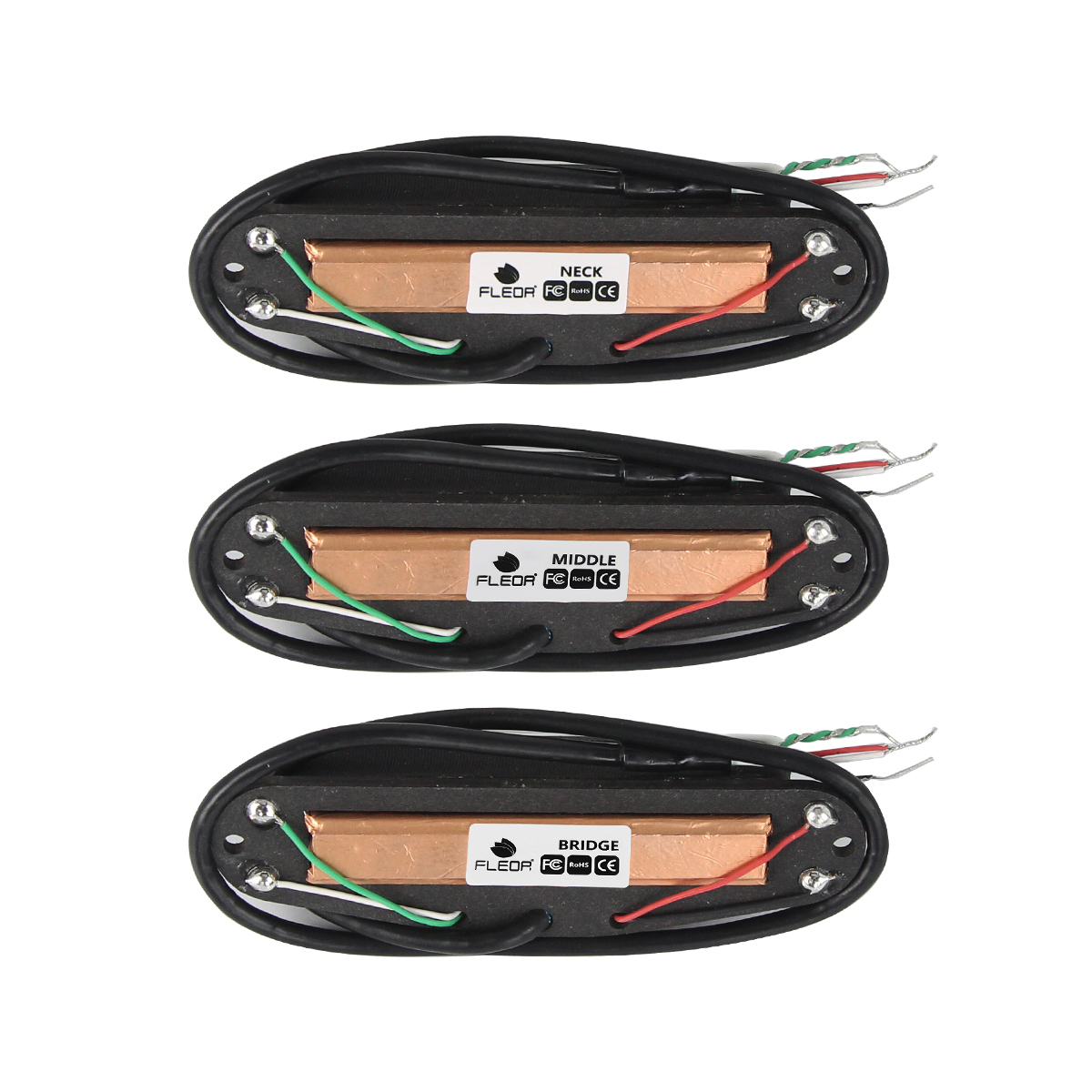 FLEOR 1 шт. Alnico 5 Hot Dual Rails хамбакер звукосниматель с одной катушкой, размер подходит для деталей гитары ST/SQ, черный/белый/желтый вариант
