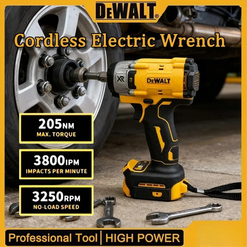 Dewalt 3250RPM Avvitatore elettrico a batteria Avvitatore a percussione senza spazzole 205N.m Strumento di riparazione di potenza a coppia elevata per batteria Dewalt 20V