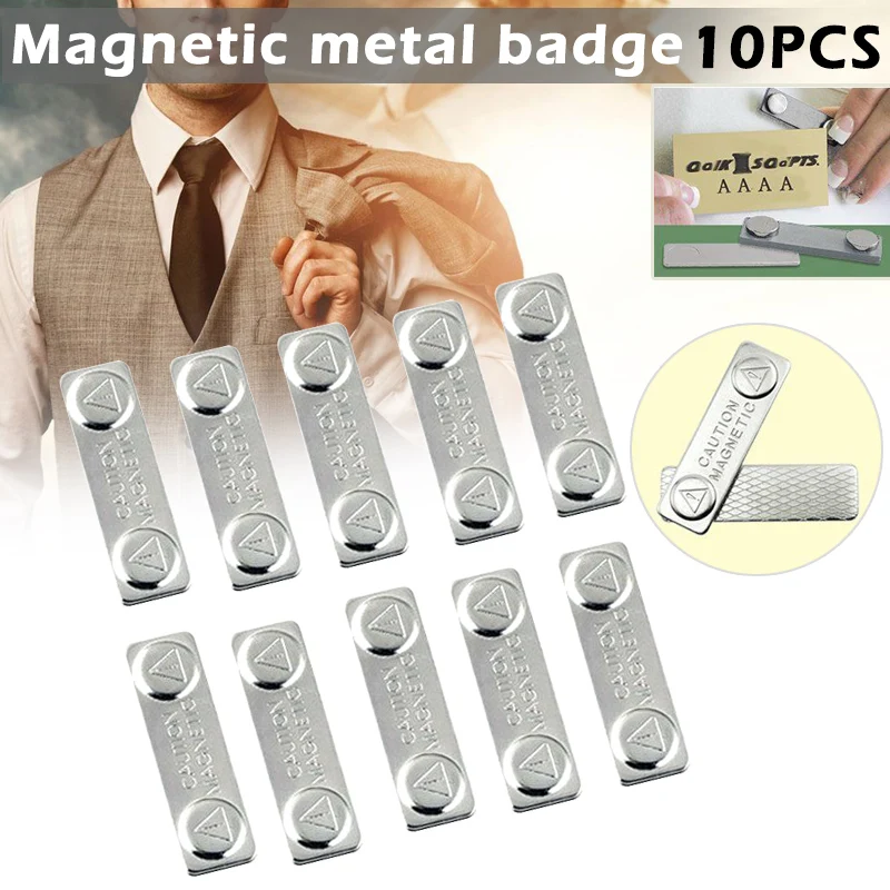 10/20/50PCS Starke Magnetische Namensschild Abzeichen Metall Verschluss ID Karten Langlebige Befestigung Halter Dekoration Abzeichen metall Verschluss Kit