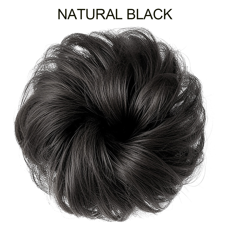 Moño sintético, banda de goma elástica, moño de pelo falso, Clip en extensión de cola de pelo, pieza de cabello Updo, cola de caballo para mujer