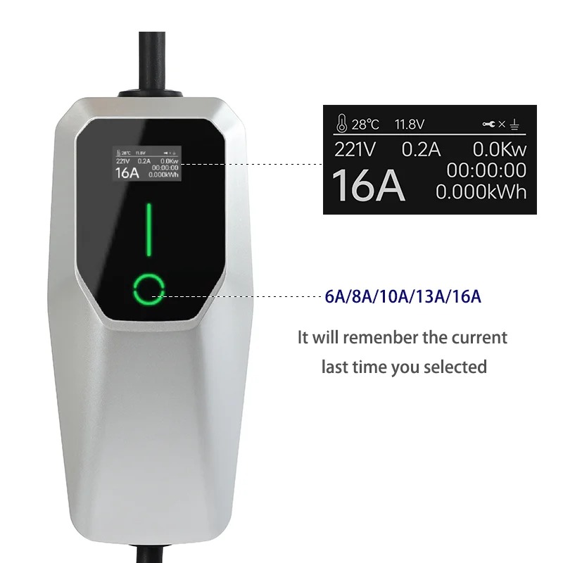 Typ 1 Typ 2 EV Ladegerät Ladebox elektrisch für Elektroauto 6a-16a 10 Meter 4 Meter 1 Phase Evse Ladekabel Modus 2