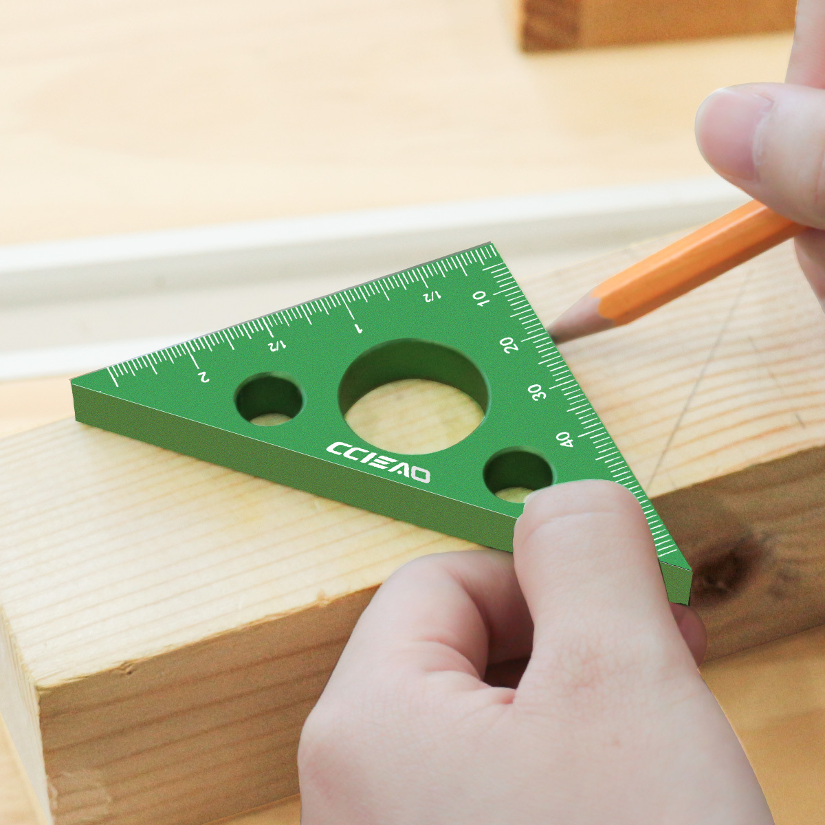 Aluminum Alloy Triangle Ruler, 45 Degree Angle Imperial and Metric Scales Isosceles Right Triangular Precision Carpentry Squares