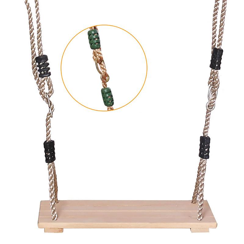 Polished Four-Board High-Quality Anti-Corrosion Wood Swing Outdoor Indoor Pastoral Wooden Swing for Adults Children #W0