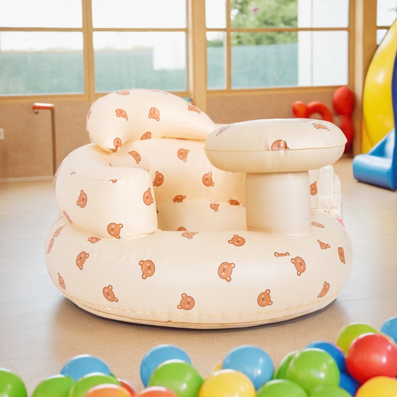 Inflável Baby Seat Banheiro Sofá Infantil Comer Cadeira Bathing Stool Infant Back Support Poltrona Floor Seater Construído em bomba de ar
