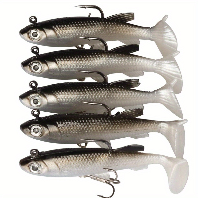5pcs/Lot Jig Hook Silicone Soft Bait Set Swimbait 8cm 12.5g Fishing Wobblers Artificial Rubber Baits for Pike Bass Lure Tackle