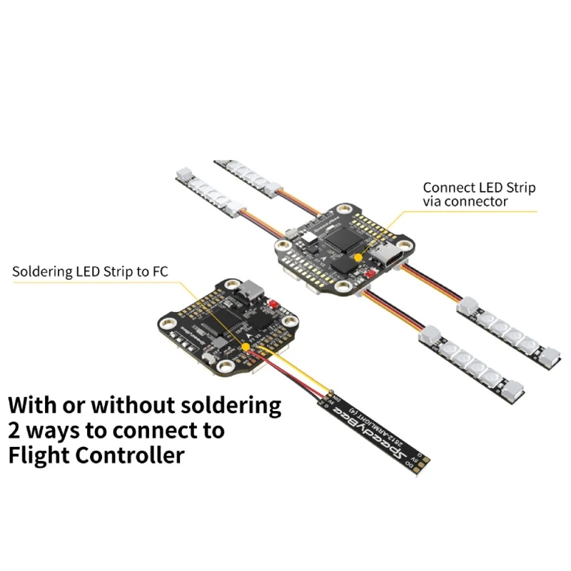 4 個 SpeedyBee プログラマブル 2812 アーム LED ライト Armlight 5V RGB RC FPV レーシングフリースタイル Whoop ドローン Quadcopter Runcam