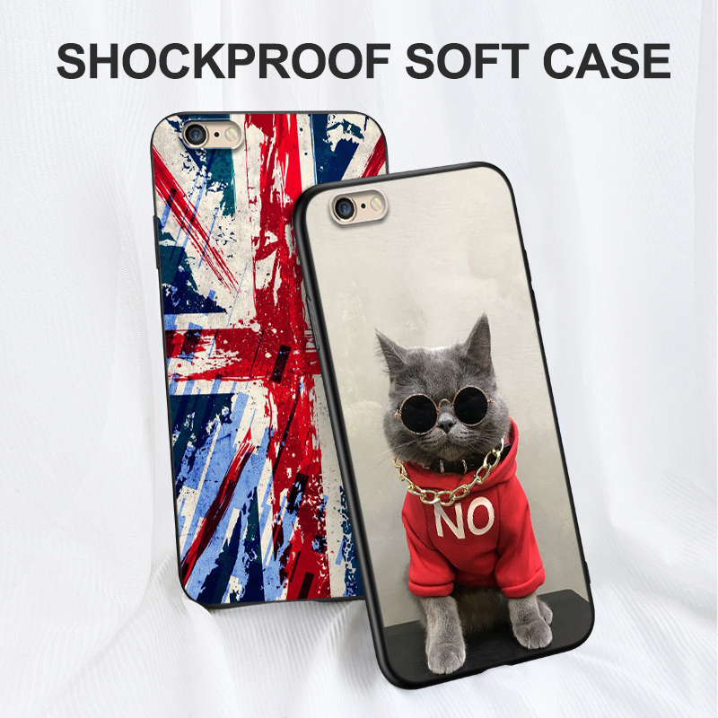 Untuk Iphone 5 S 5 S Se 2016 4.0 "Casing Penutup Ponsel Di Apple iPhone 6 S 6 S Plus Funda Bumper Hitam Casing Tpu Otak Matematika Kucing Anjing