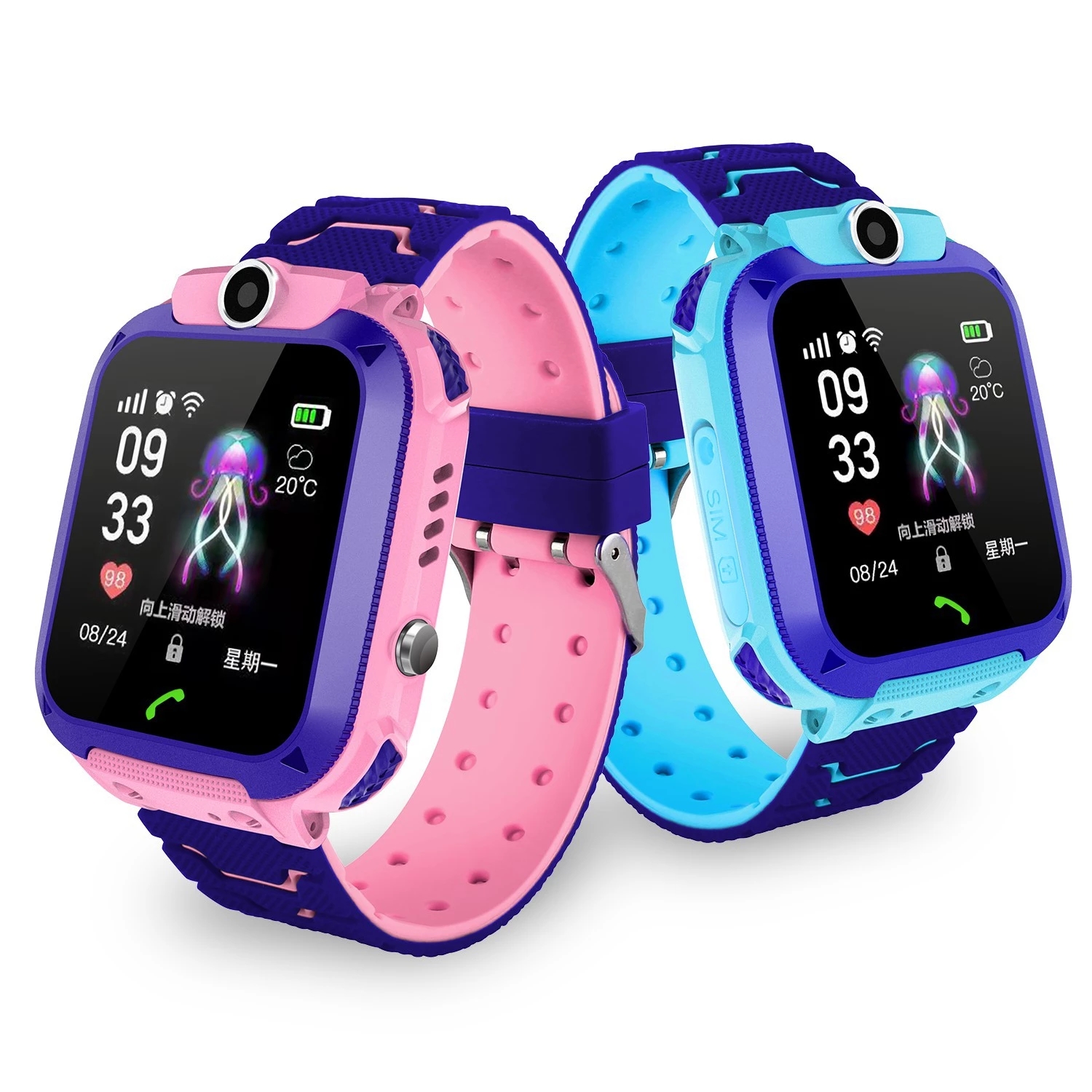 Q12 Kinder Smart Watch SOS Telefon Uhr Smartwatch für Kinder mit SIM Karte Foto wasserdicht IP67 Kinder Geschenk für IOS Android