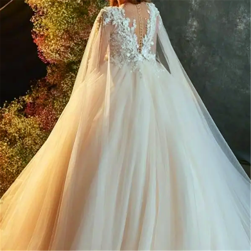 Robes de première Communion en dentelle à manches longues, impression Flash, queue de princesse, robe de demoiselle d'honneur, fête de mariage, bal, cadeau d'anniversaire de rêve
