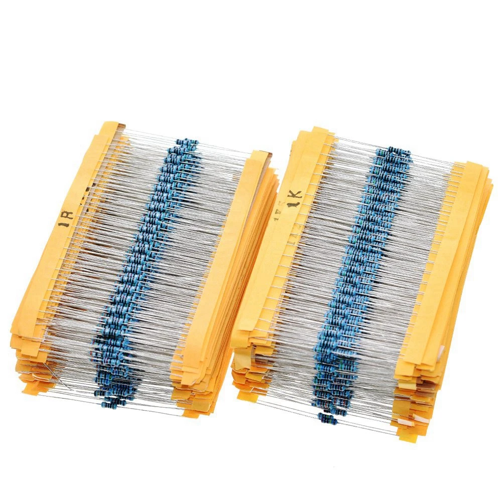 Resistencia de película metálica 100, 1/4W, 1R ~ 22M, 100R, 220R, 1K, 1% K, 1,5 K, 2,2 K, 10K, 22K, 47K, 4,7 K, 100, 100, 1K5, 2K2, 4K7 ohm, 220 Uds.
