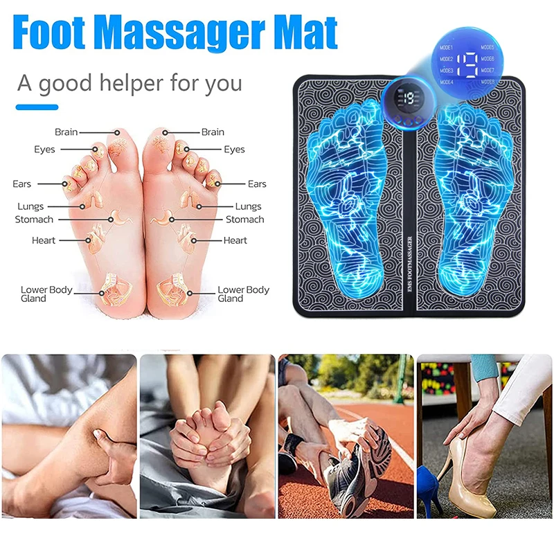 Almohadilla masajeadora de pies eléctrica, entrenador de relajación de masaje muscular para masaje, Fitness, deporte al aire libre, relajación familiar en casa