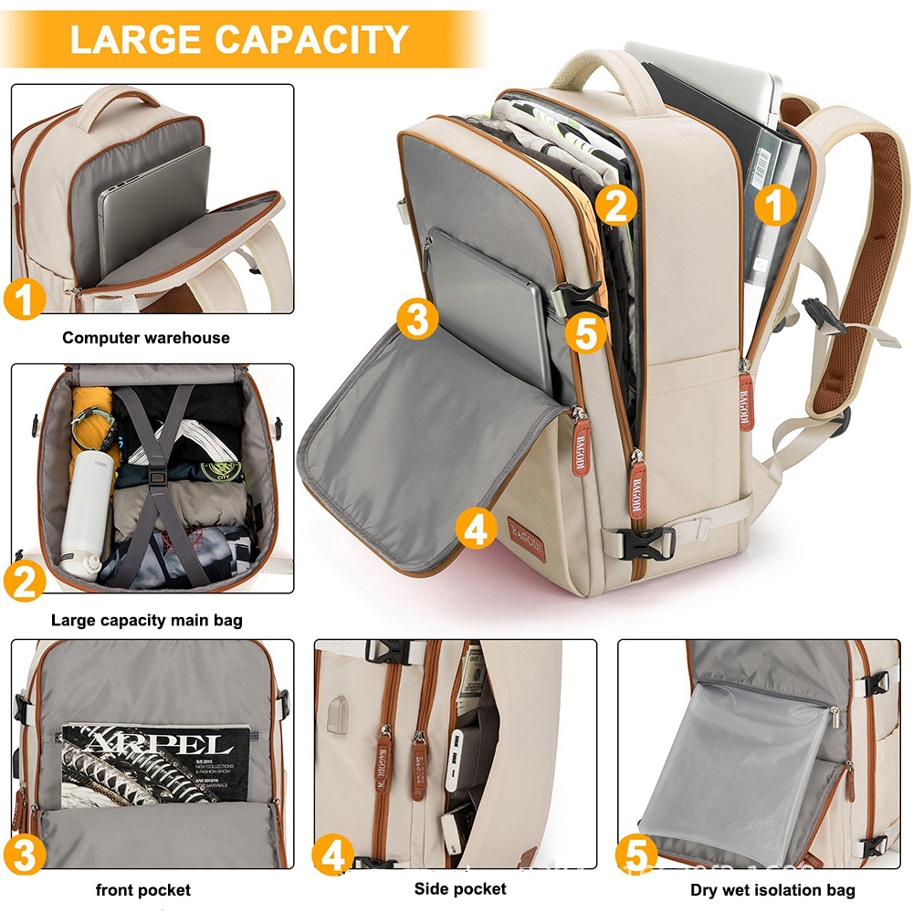 Geestock トラベルバックパック Ryanair 40x20x25 トラベルキャビンバッグ 45x30x20 Easyjet 飛行機キャビンバックパックスーツケースラップトップバックパック