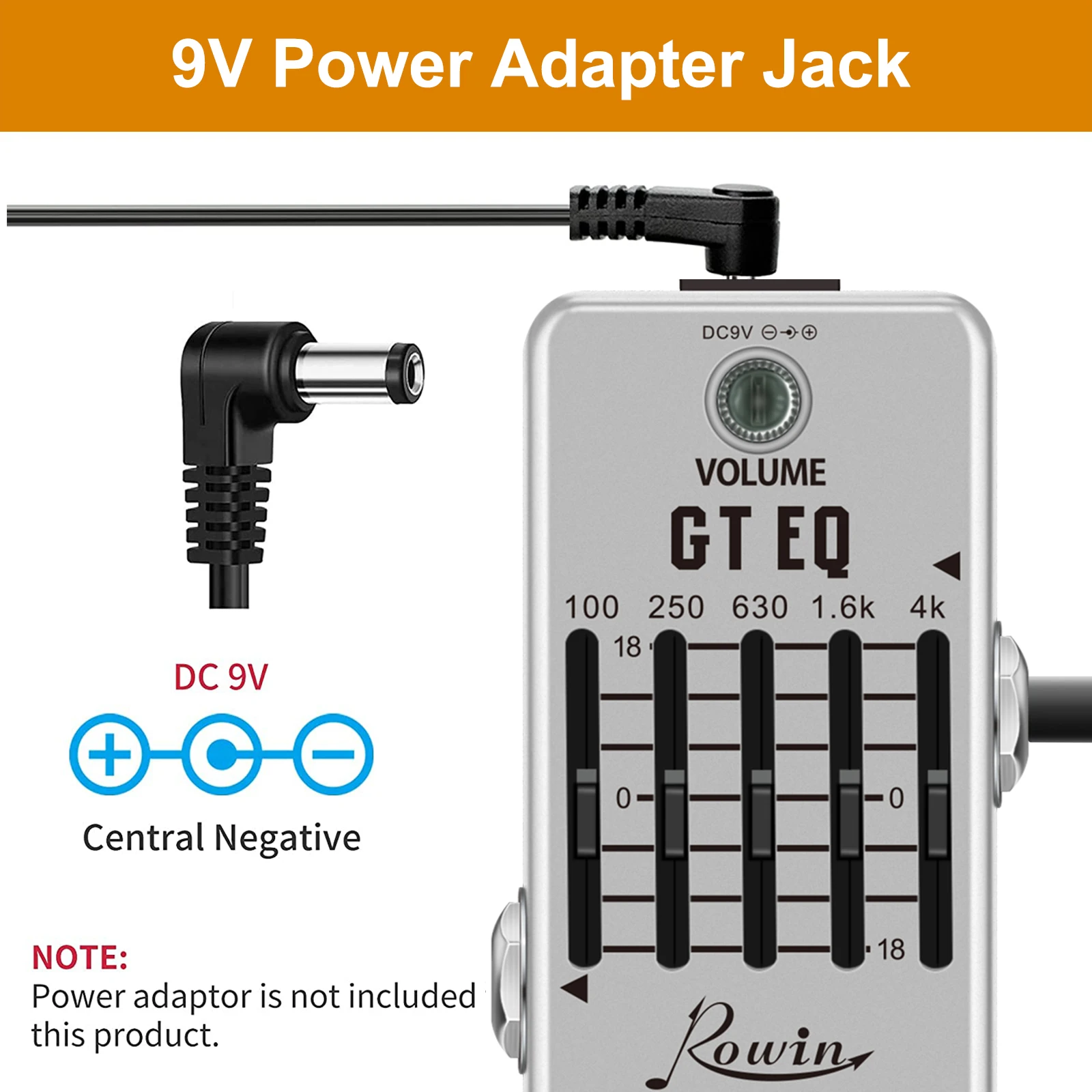 Rowin กีตาร์ Equalizer Pedal 5-band Parametric EQ กีตาร์ความถี่ Compensator ± 18dB สําหรับ Mini ขนาดเหยียบ
