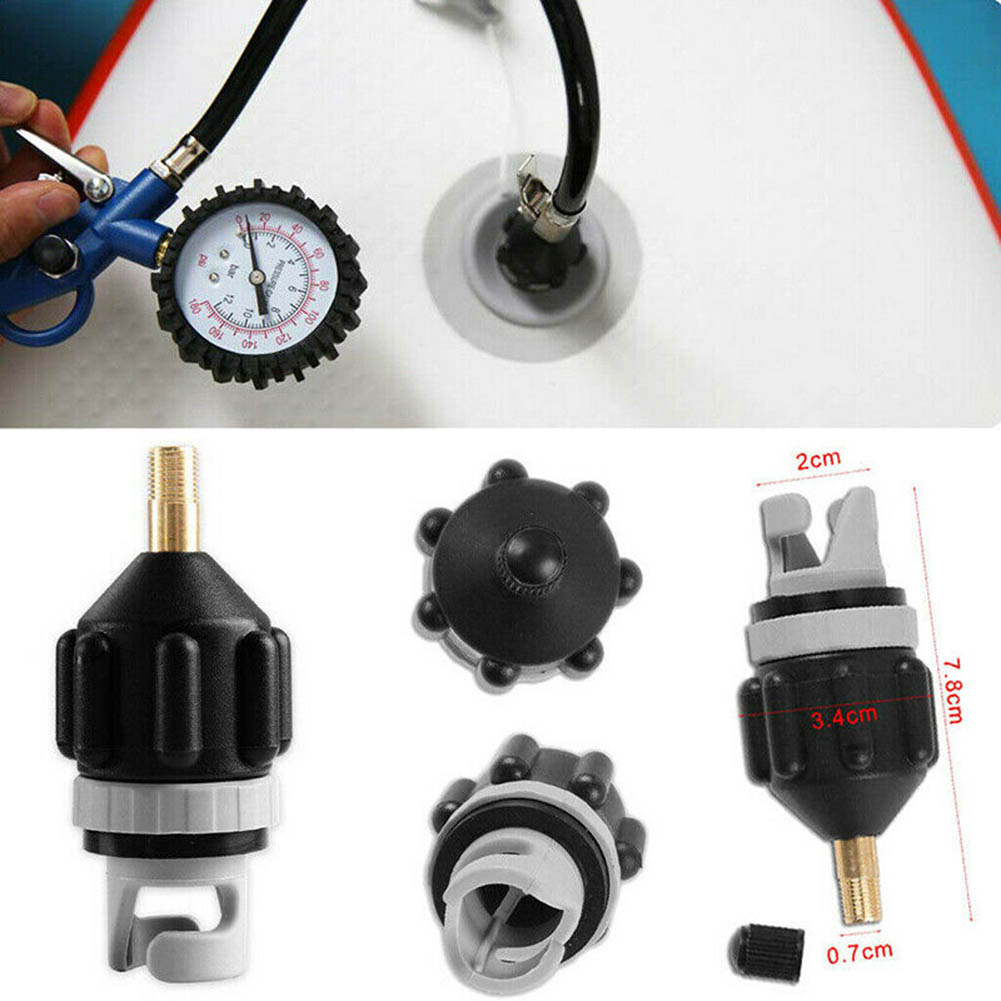 Adaptador de bomba, adaptador de válvula de aire para barco inflable, tabla de Paddle para canoa, Kayak, barco inflable, adaptador de válvula de aire, naranja/negro