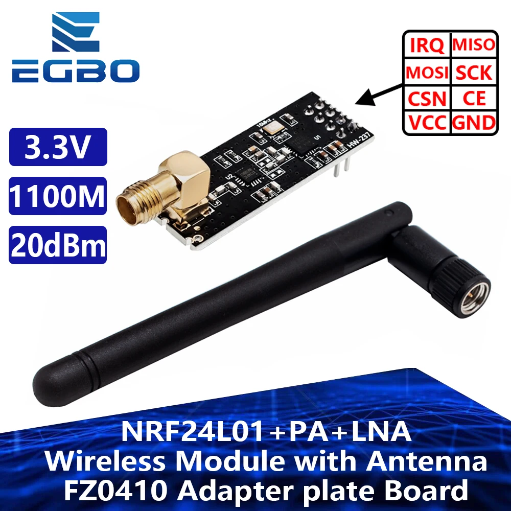 NRF24L01 Módulo inalámbrico PA LNA con antena 1000 metros de larga distancia FZ0410 Somos el fabricante