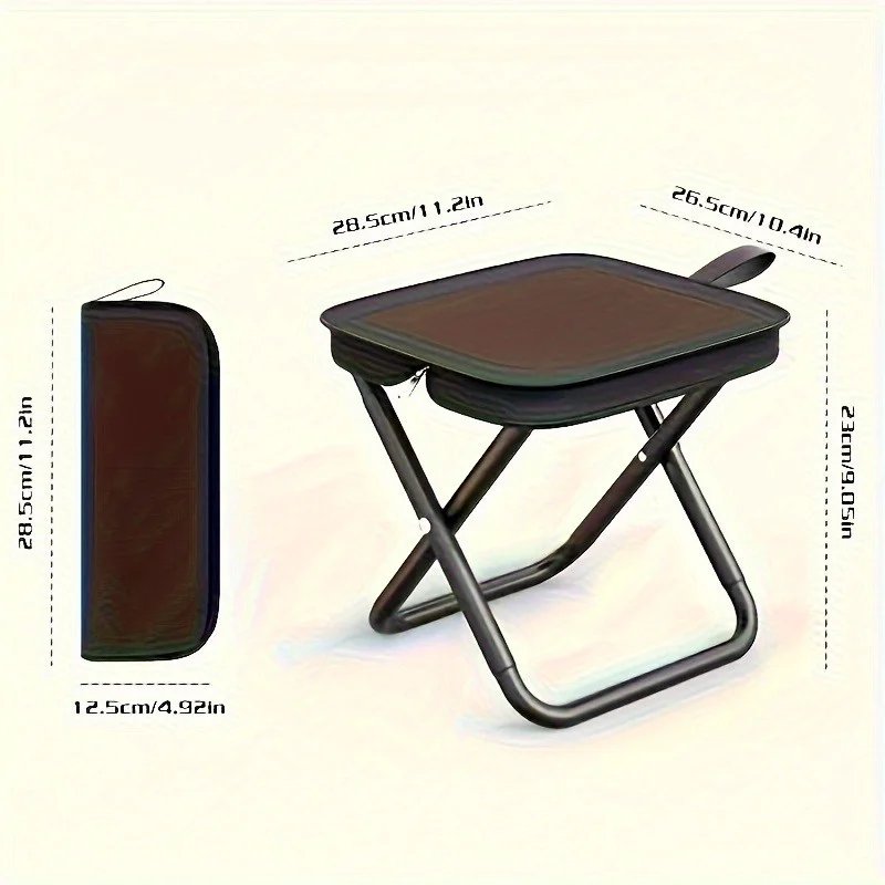 Taburete plegable portátil con asa, taburete de pesca para acampar al aire libre, taburete con cremallera para exteriores
