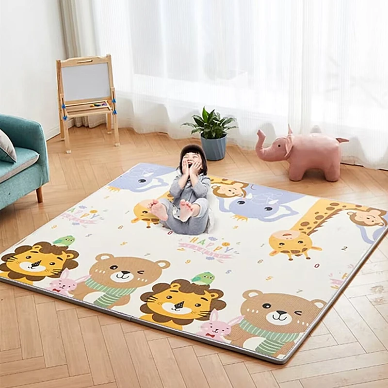 Alfombra de juego de bebé de gran tamaño de 200x180cm, juguetes para niños, alfombra de seguridad, tapete de desarrollo, almohadilla para gatear para habitación de bebé, alfombra plegable