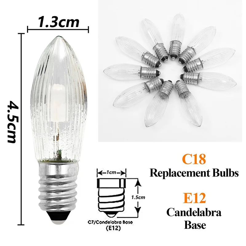 10 Chiếc E10 LED NẾN Thay Thế Đèn Bóng Cho Chuỗi Nhẹ 10V-55V AC Cho Phòng Tắm nhà Bếp Nhà Đèn Bóng Đèn Trang Trí Đèn