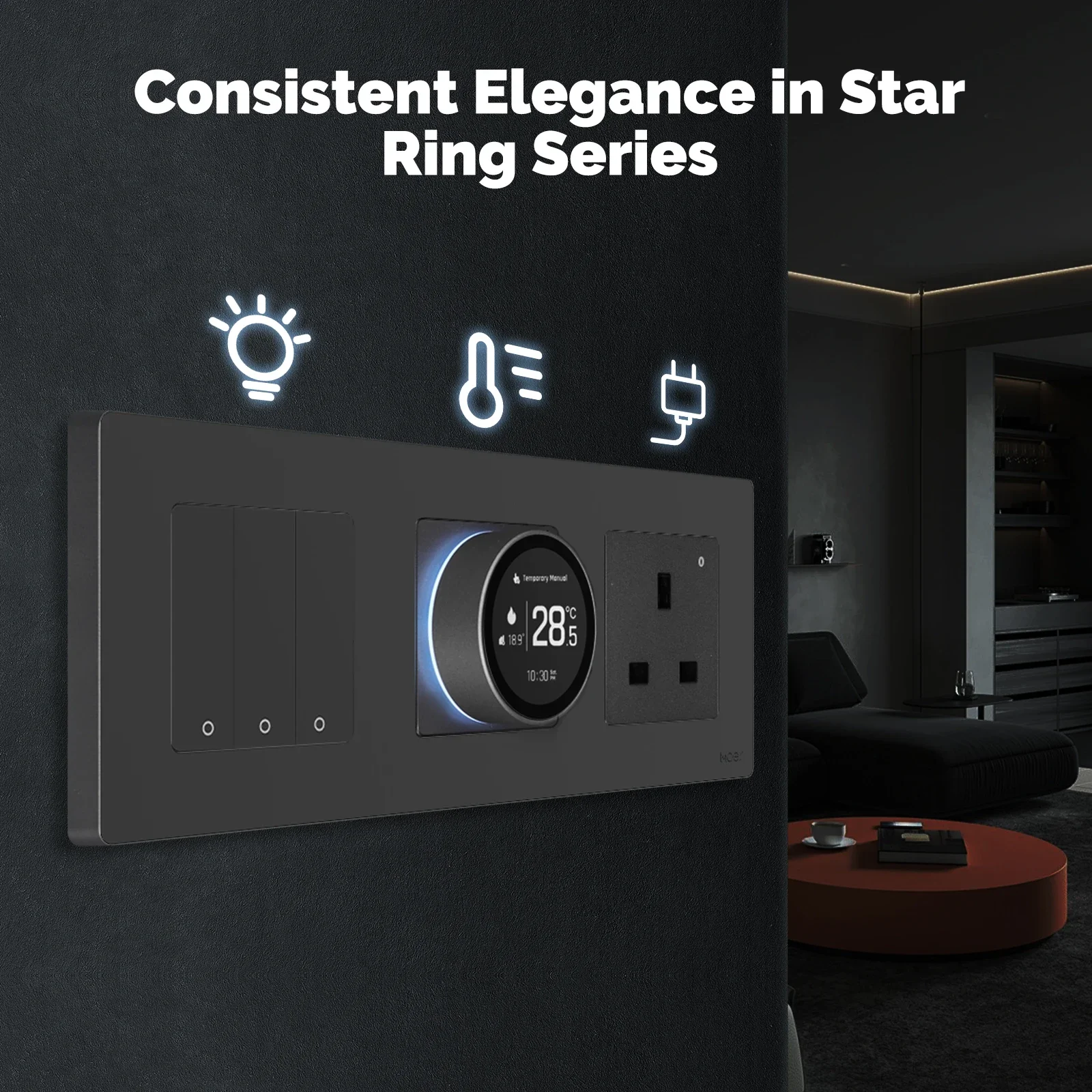 MOES Tuya ZigBee สมาร์ทลูกบิดเทอร์โม Star Ring Series อุณหภูมิหม้อต้มน้ําไฟฟ้าเครื่องทําความร้อน Alexa Google