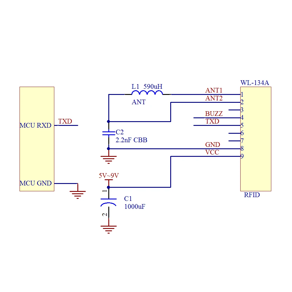 Antenne sans fil pour carte d'identité DC5 ~ 9V 134.2K, Module de lecture de carte RFID, Module de lecteur de carte longue Distance avec antenne HDX RI-TRP-RR2B