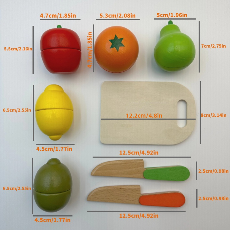 Juguete de simulación de cocina, juego clásico de madera, juguete educativo Montessori para niños, regalo para cortar frutas y verduras