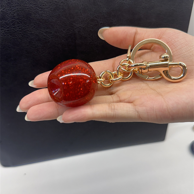 For Coach Handbag Shoulder Bag Red Crystal Cherry Pendant Decoration Exquisite Keychain Attachment Part