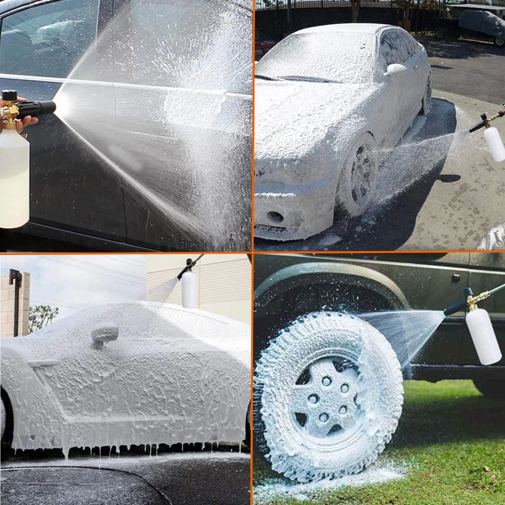 1L Snow Foam Lance Car Foam Cannon Pressure Washer Jet Wash Quick Release Adjustable Nozzle Foam Dispenser for Pressure Washer