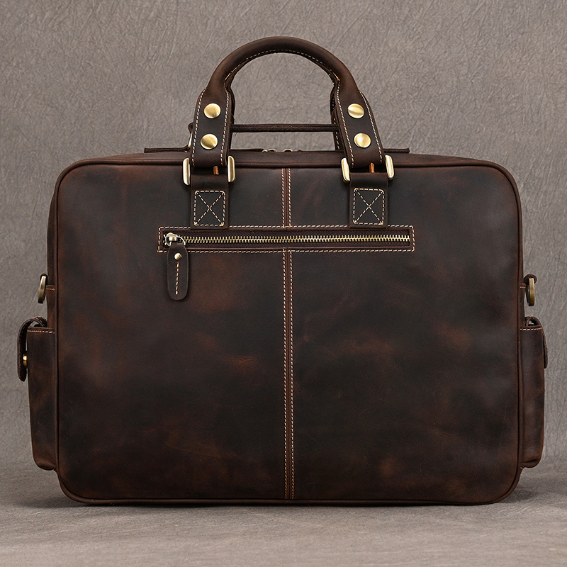Fashion Natural Leather Men Briefcases with Shoulder Strap Mans Laptop Notebook Hand Bag 2025 New Business Briefcase Bag