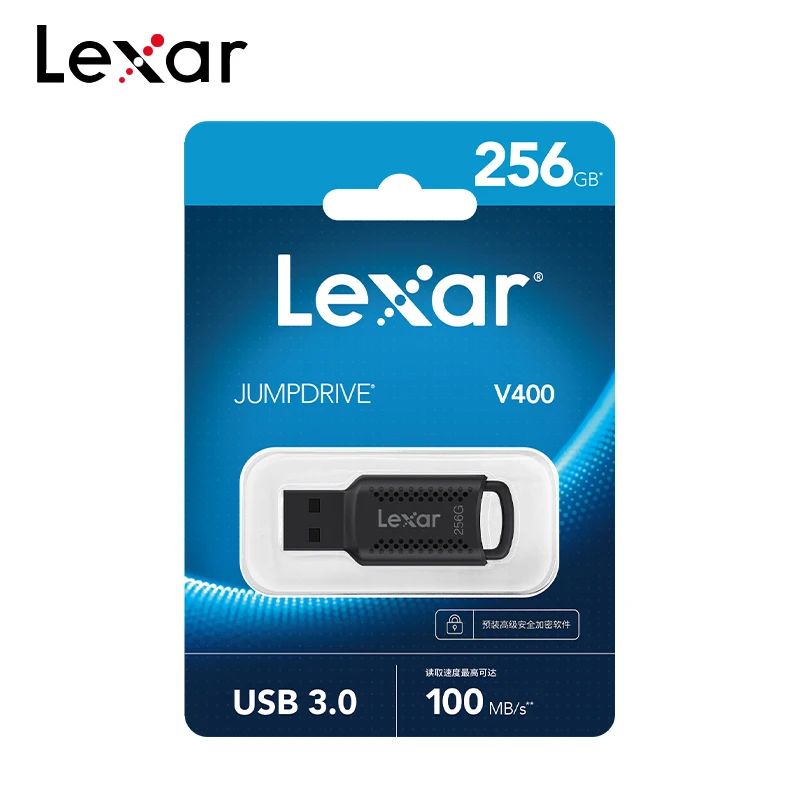 Original USB 3.2 Lexar V400 USB Flash Drive 32GB 64GB 128GB 256GB Read Speed Up To 100MB/s Pendrive Mini U Disk USB Memory Stick