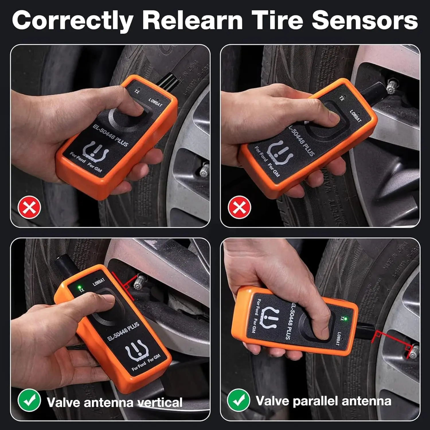 Sensor de detecção de pressão dos pneus automotivos EL-50448 OEC-T5 opel/gm sistema de monitoramento de pressão dos pneus tpms ferramenta de ativação de redefinição