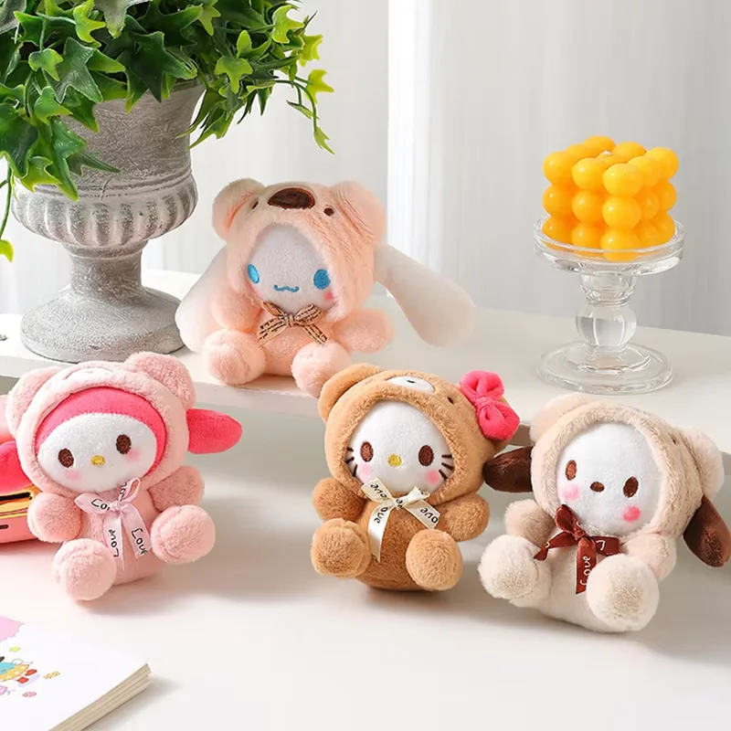 Sanrio brinquedo de pelúcia boneca kawaii olá kitty melodia cinnamoroll dos desenhos animados mochila decoração feminino estudante menina presente