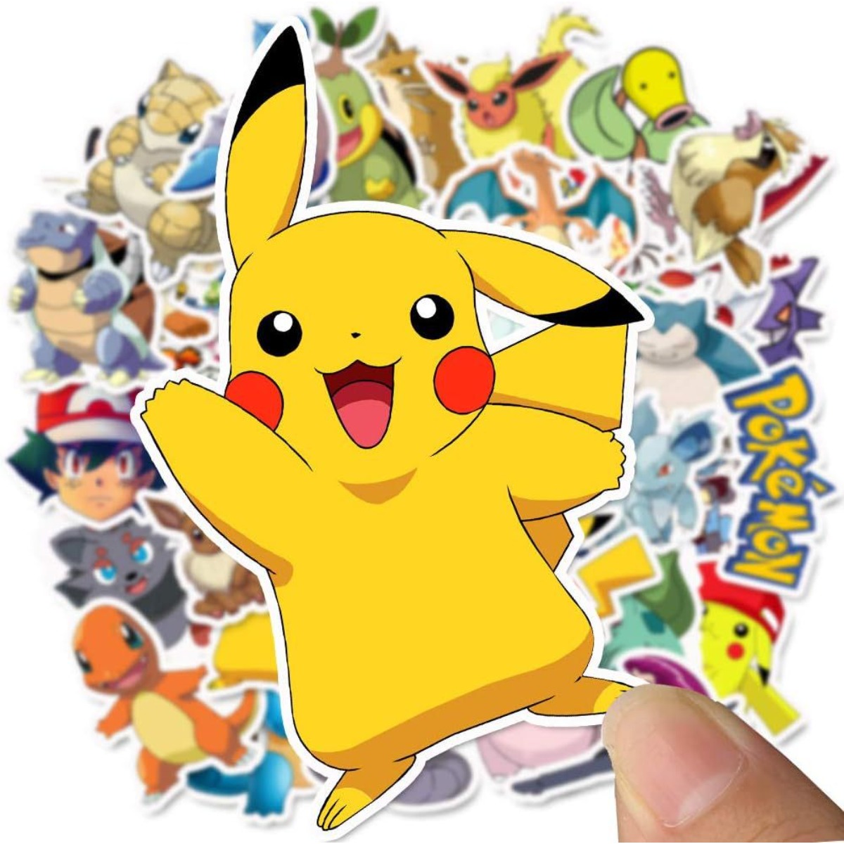 50 ชิ้นสติกเกอร์ Pokemon Kawaii Pikachu สเก็ตบอร์ดจักรยานกีตาร์แล็ปท็อปเด็กสติกเกอร์กันน้ําของเล่น