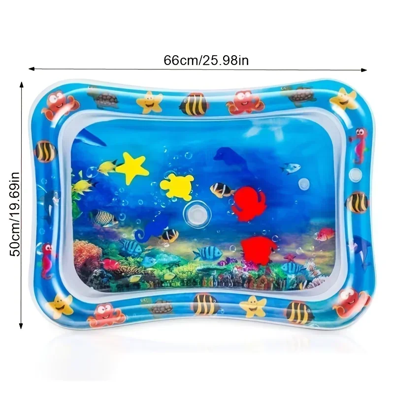 Estera inflable para el tiempo de la barriga, estera de juegos Premium para bebés, cojín de agua inflable, juguetes interactivos para gimnasio para bebés para el desarrollo sensorial