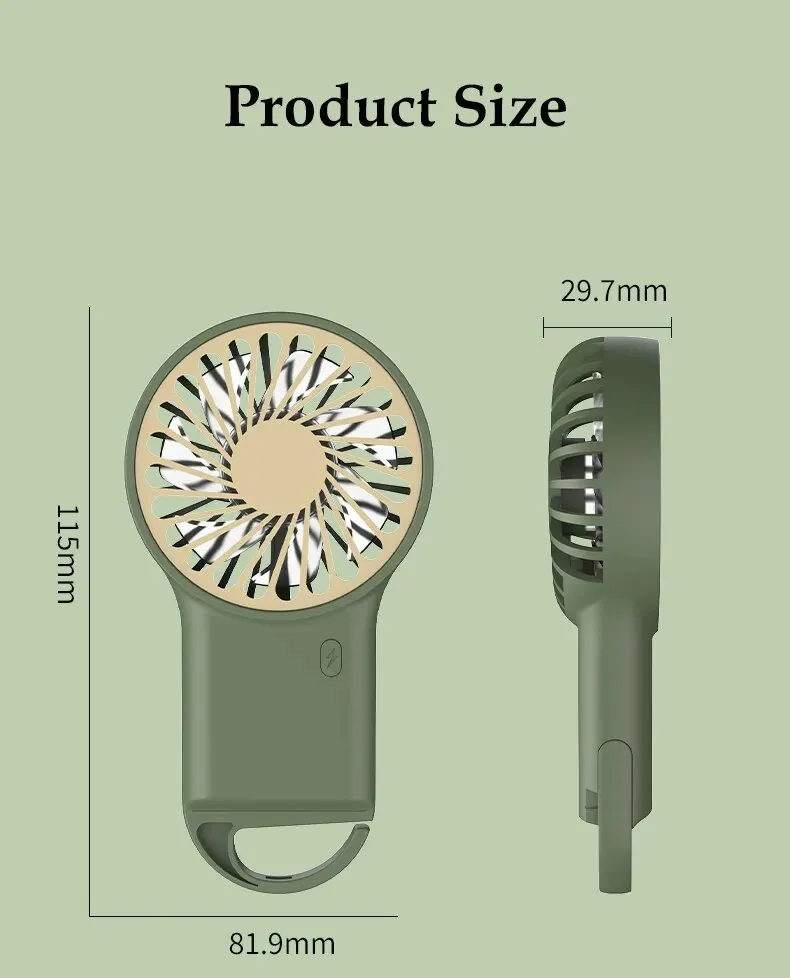 2024 ใหม่มาถึง Min Wind Air Cooling แบบพกพา Usb Desktop ชาร์จมือถือพัดลมตะขอ
