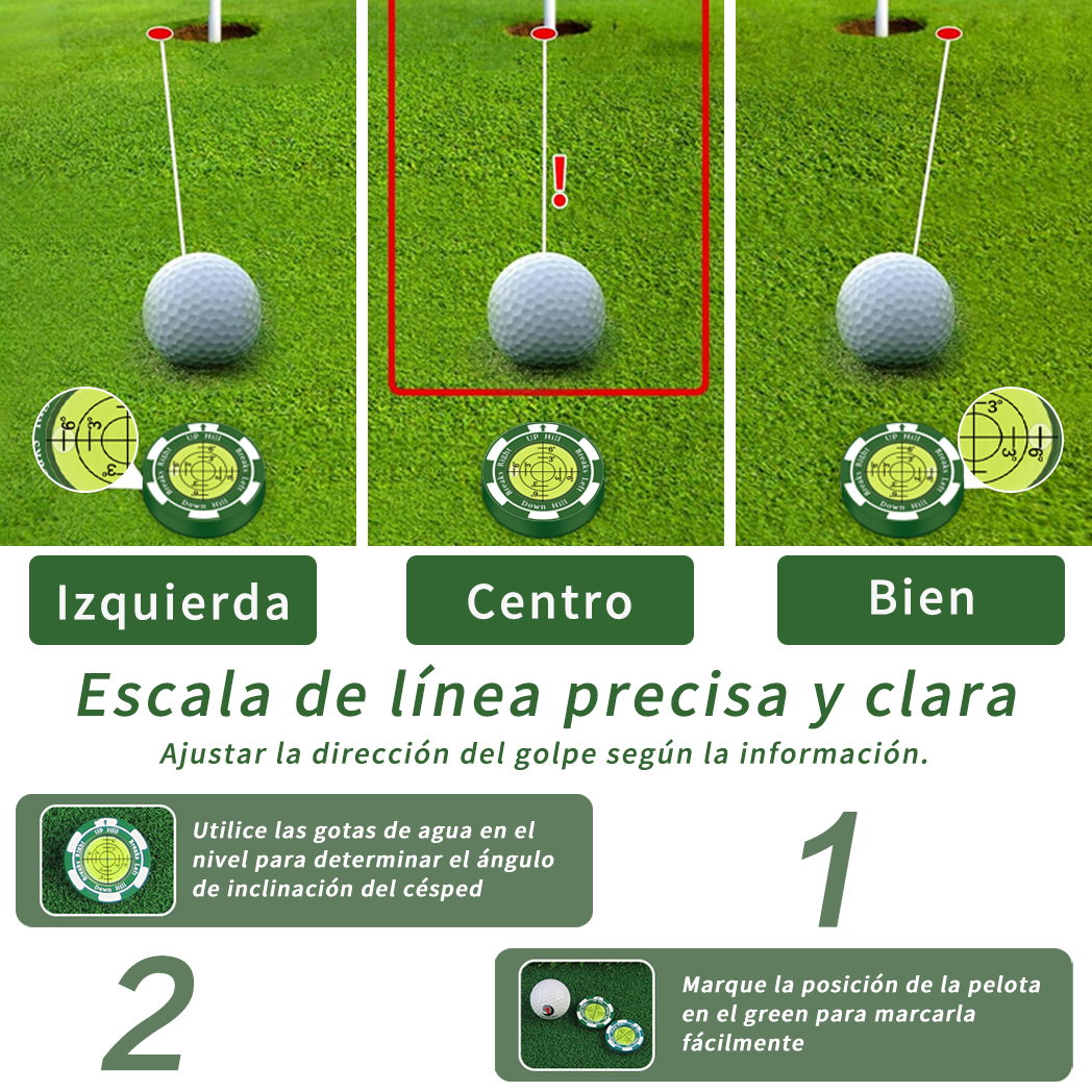 Marcador de Golf de Alta Precisión Caiton con Clip de Sombrero Magnético - Ayuda para Leer el Green - Perfecto para Golfistas de Todos los Niveles - Mejora tus Habilidades de Putting