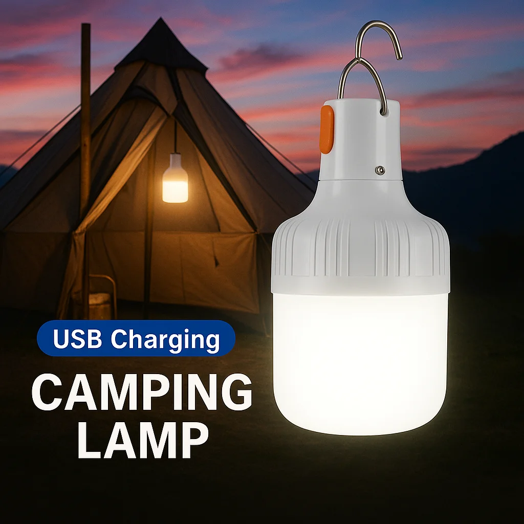 แบบพกพา LED Street Camping Light พร้อมตะขอหรี่แสงได้เต็นท์โคมไฟ USB ชาร์จฉุกเฉินโคมไฟ LED มัลติฟังก์ชั่น