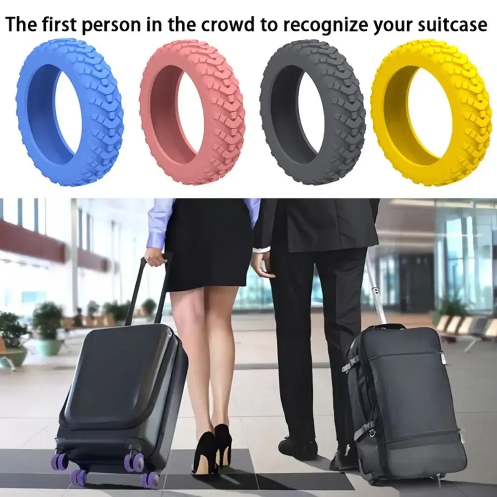 Protector de ruedas de equipaje de 8 Uds., ruedas de silicona, ruedas, zapatos, maleta de equipaje de viaje, Reduce el ruido, accesorios de cubierta protectora