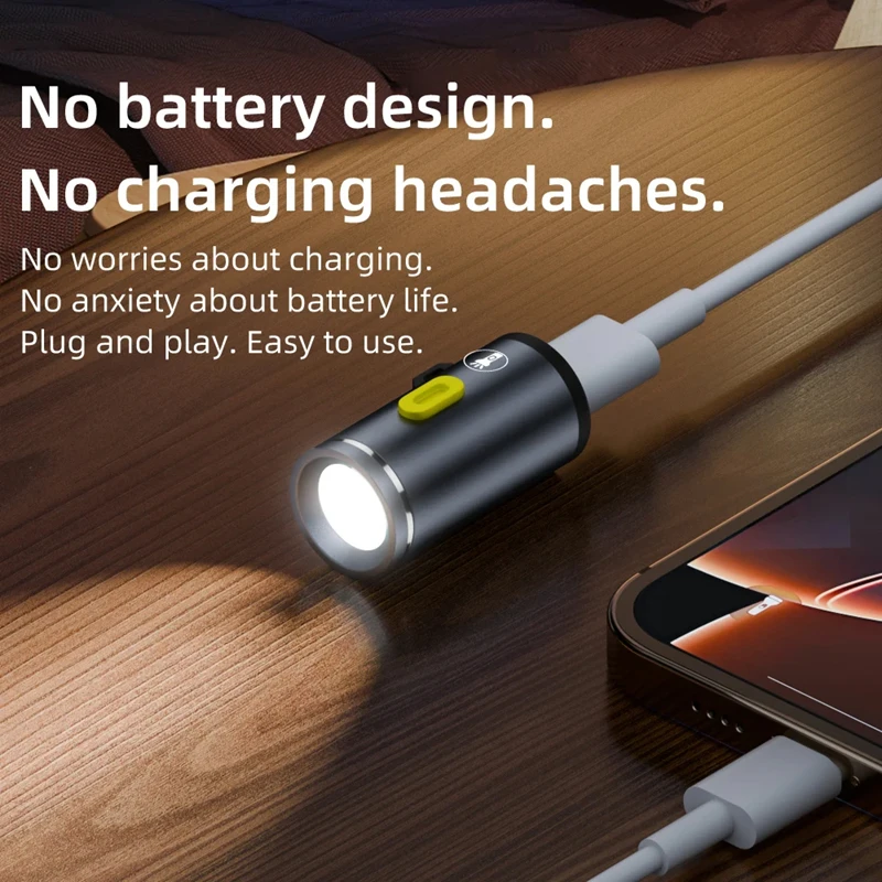 Xiaomi Mini High Brightness LED Flashlight Powered By Type C Connectors Small LED Light Torches For On Travel Use Flashlight