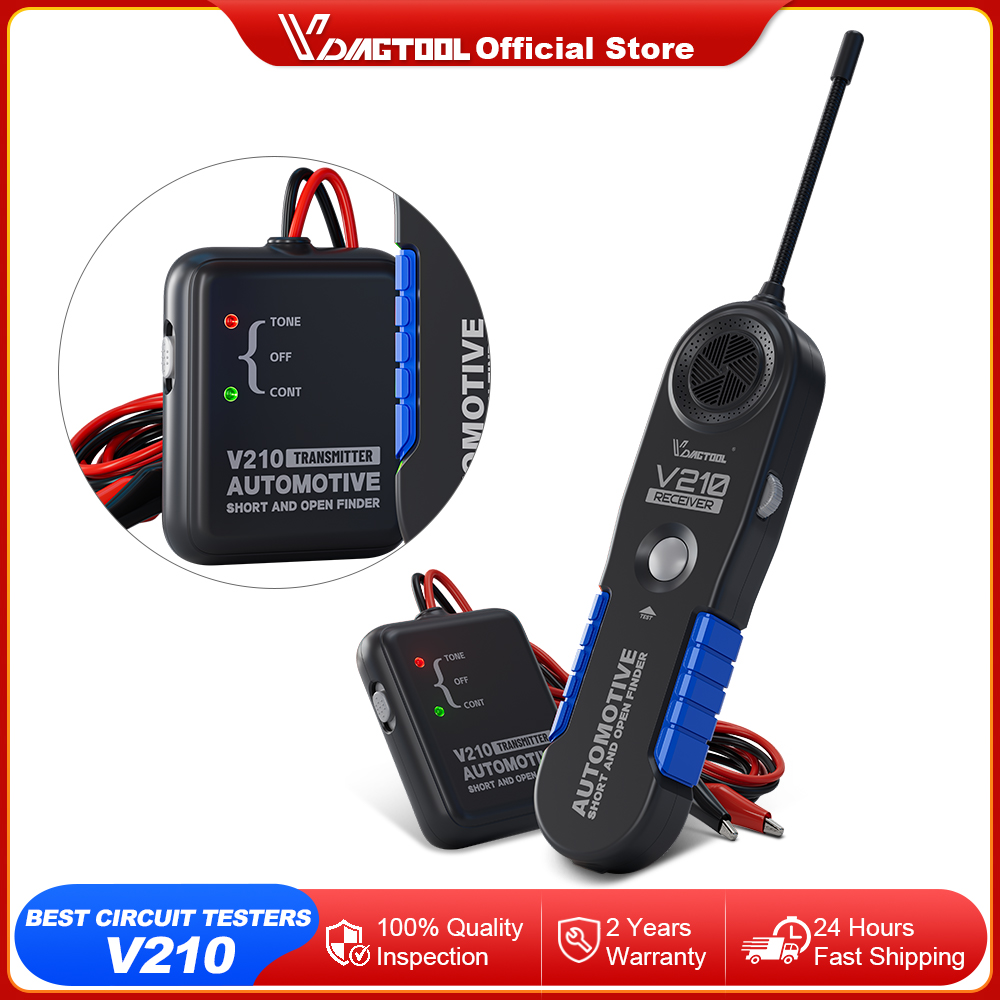 VDIAGTOOL V210 probador de circuito automotriz Cable de reparación de automóviles rastreador de cables de circuito analizador 6-42V comprobador de buscador abierto corto
