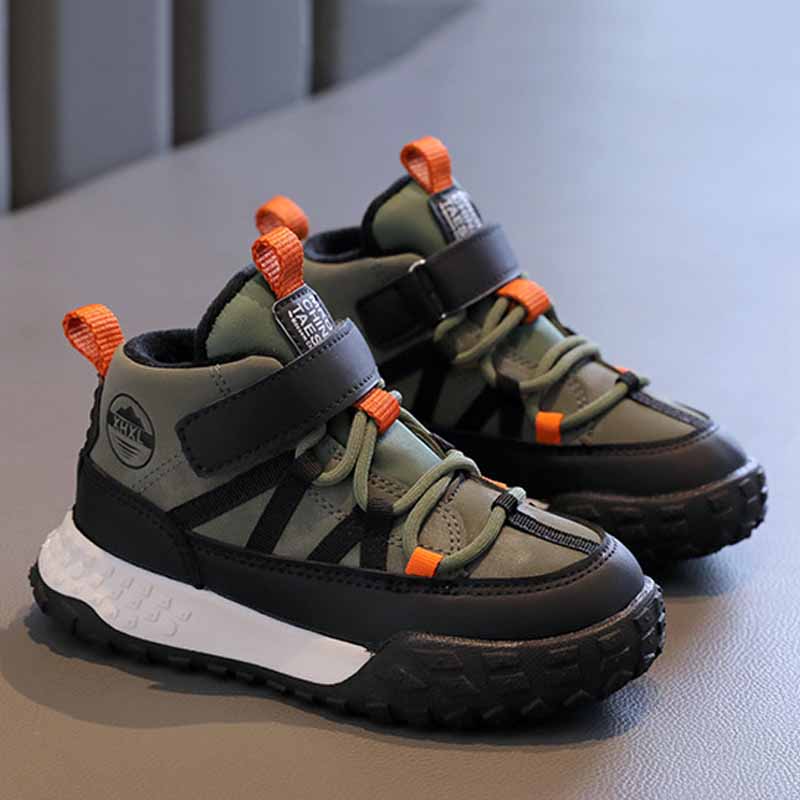 Trampki dziecięce jesienno-zimowe chłopięce buty sportowe dziewczęce pluszowe kaszmirowe ciepłe podszyte buty na co dzień buty studenckie nastoletnie mieszkania do biegania