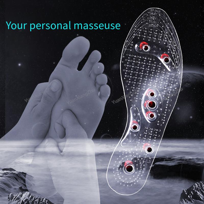 Acupressure on Foot Shoes Insole Magnet Massage Silicone Insoles for Medical Men increase time Women lose weight Shoe Sole