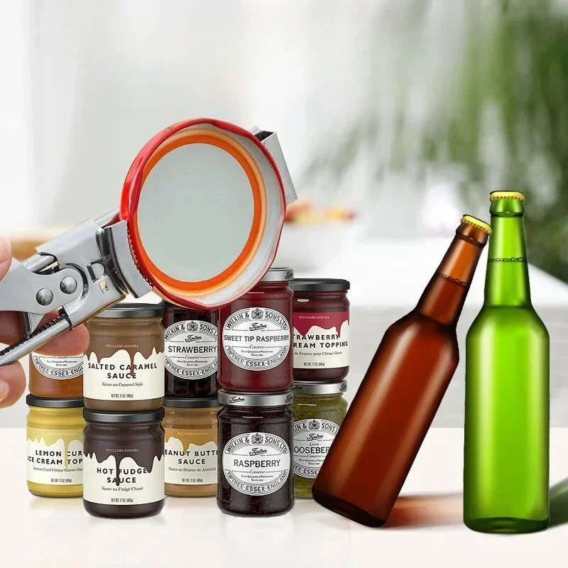 Ouvre-bouteille réglable en acier inoxydable, ouvre-boîte, facile à utiliser, non ald, accessoires de cuisine, nouveau, 1 pièce