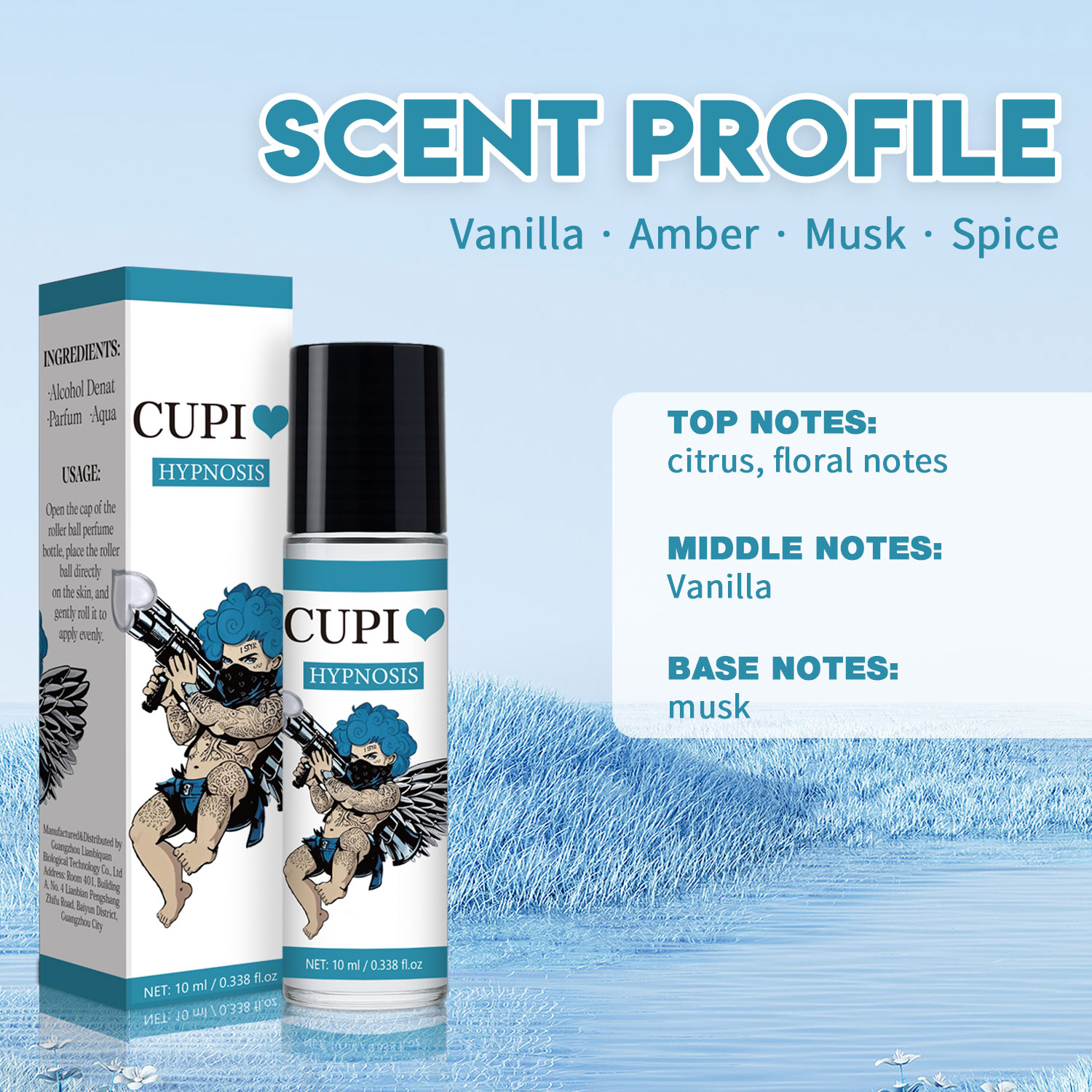 10ML Cupido's Hypnose Roll-on Deodorant Verwijder Geuren Feromoon Keulen voor Mannen Langdurige Geur Reisformaat