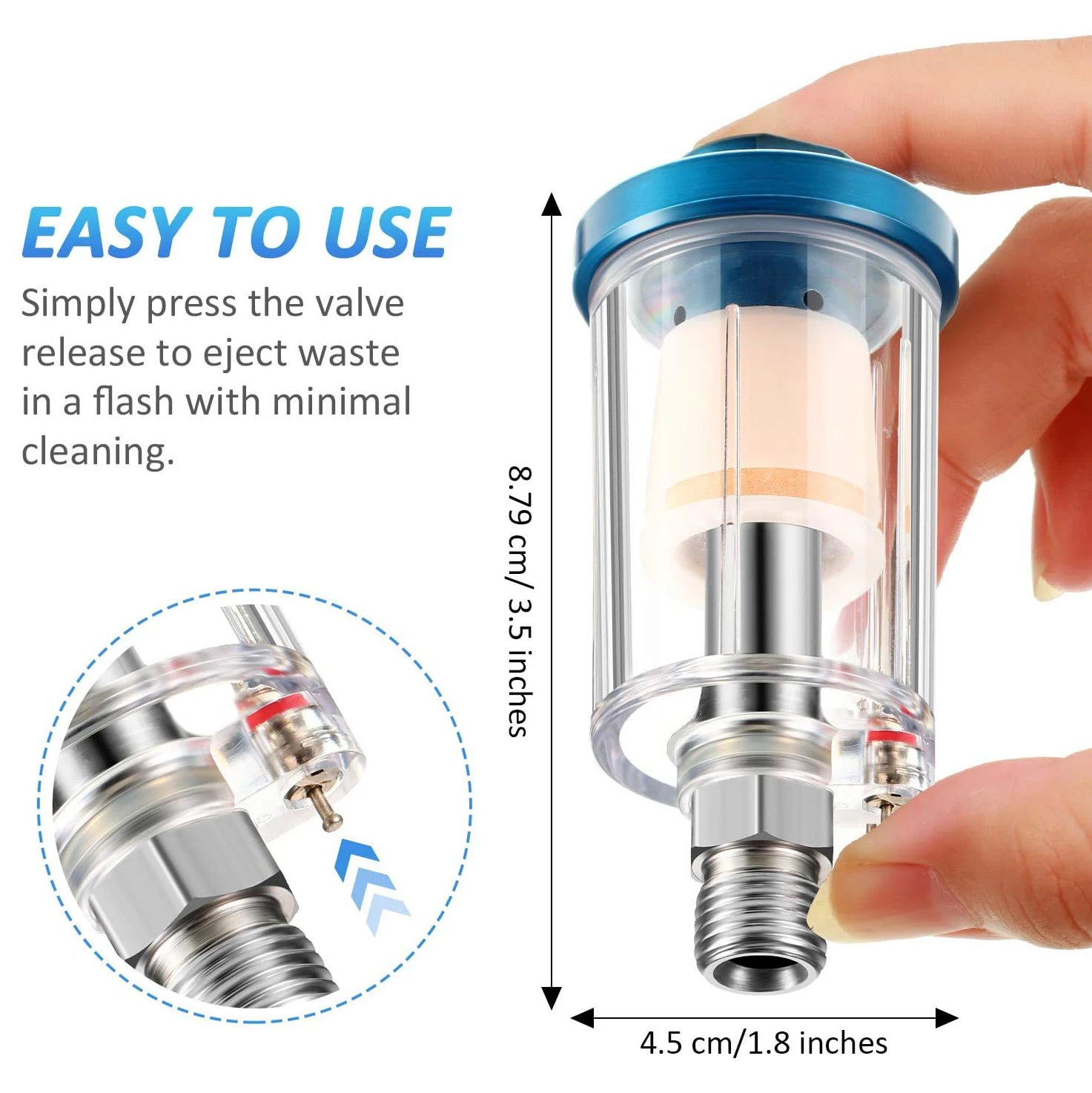 Oil Water Separation Filter Pneumatic Tool 1/4" Standard Thread Transparent Air Compressor Moisture Trap Air Filter