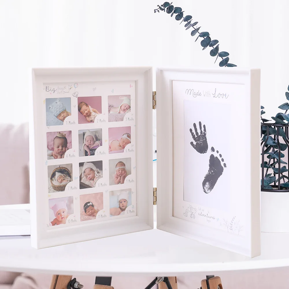Ylsteed – cadre de souvenir de bébé de 0 à 12 mois, cadre Photo, Souvenirs, cadeau de mémoire en croissance pour nourrissons